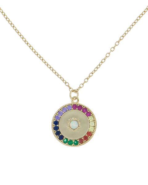 Rainbow Austrian Elements Pendant Necklaces in 14K Gold (Multiple Options) ITALY Design  - ALILY