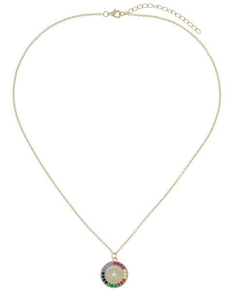 Rainbow Austrian Elements Pendant Necklaces in 14K Gold (Multiple Options) ITALY Design  - ALILY