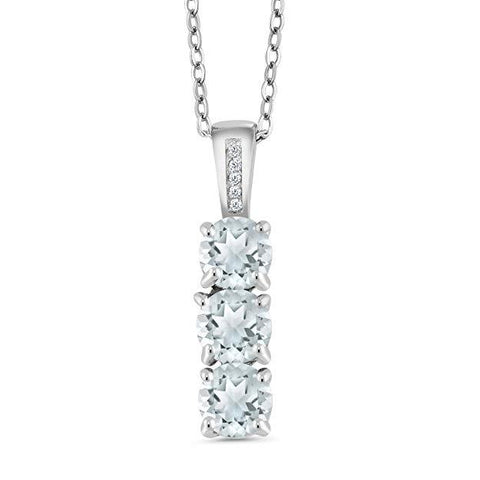 3.00 CT Triple Stone Drop White Topaz Necklace in 18K White Gold Plated, Necklace, ALILY , ALILY   jewelryjewelry deals, swarovski crystal jewelry, groupon jewelry,, jewelry for mom, 
