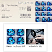 I LOVE YOU FOREVER Blue  Crystal Heart Necklace & Gift Box in 18K White Gold Plated
