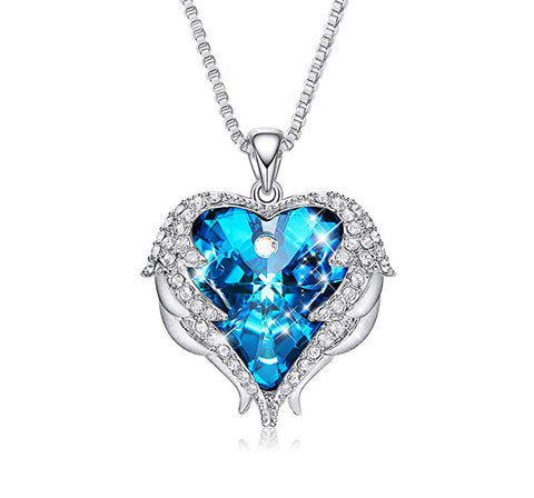 3.00 Cttw Rainbow Aurora Borealis Gemstone Heart Necklace in 18K White Gold (8+ Options)