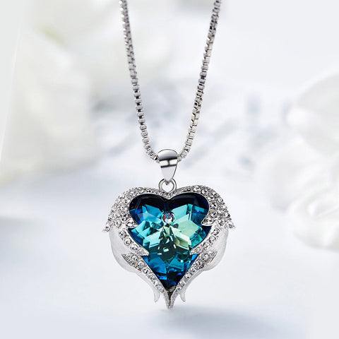3.00 Cttw Rainbow Aurora Borealis Gemstone Heart Necklace in 18K White Gold (8+ Options)