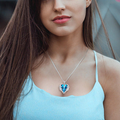 3.00 Cttw Rainbow Aurora Borealis Gemstone Heart Necklace in 18K White Gold (8+ Options)