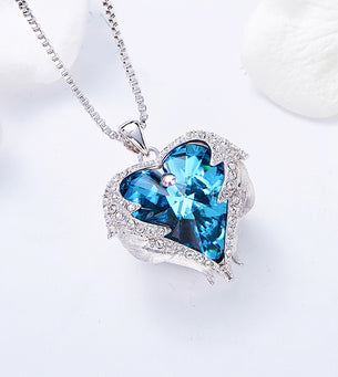 3.00 Cttw Rainbow Aurora Borealis Gemstone Heart Necklace in 18K White Gold (8+ Options)
