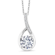 Classic Teardrop Pave Necklace Embellished with Swarovski Elements in 18K White Gold Plated, Necklace, ALILY , ALILY   jewelryjewelry deals, swarovski crystal jewelry, groupon jewelry,, jewelry for mom, 