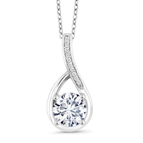 Classic Teardrop Pave Necklace Embellished with Swarovski Elements in 18K White Gold Plated, Necklace, ALILY , ALILY   jewelryjewelry deals, swarovski crystal jewelry, groupon jewelry,, jewelry for mom, 