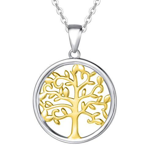 Spring is Here Multi-Color Tree of Life Filigree Necklace in 14K Gold Plating