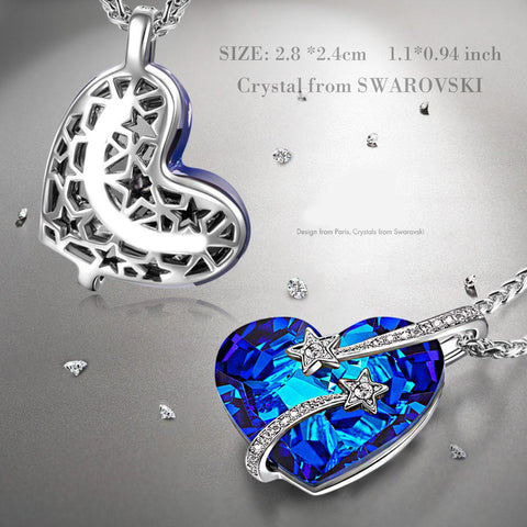 Bermuda Blue  Elements Stars in the Sky Pendant Necklace in 14K White Gold