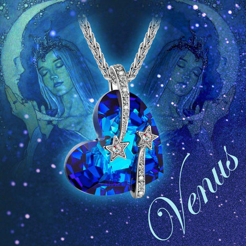 Bermuda Blue  Elements Stars in the Sky Pendant Necklace in 14K White Gold