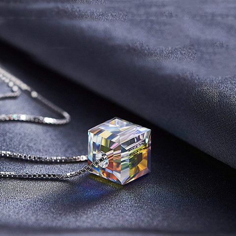 Aurora Borealis Magnificent Cube With Austrian Crystals - 3 Piece Set with Luxe Box ITALY Design