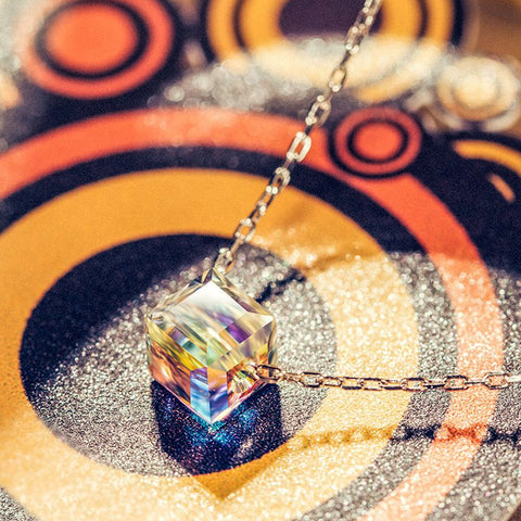 Aurora Borealis Northern Lights Earring and Necklace Set With Austrian Crystals with Luxe Box ITALY Design
