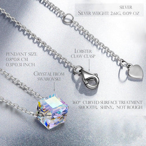 Aurora Borealis Magnificent Cube With Austrian Crystals - 3 Piece Set with Luxe Box ITALY Design