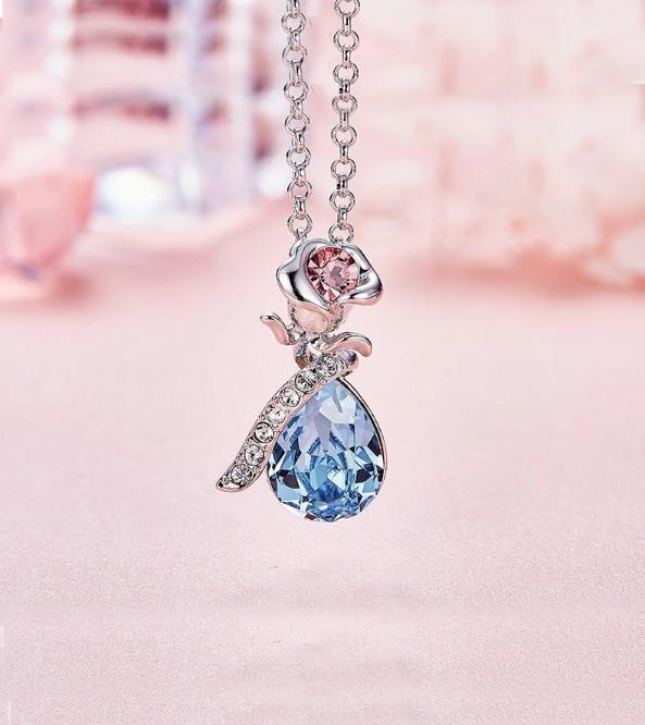 Pink  Elements Teardrop Pear Cut Pav&