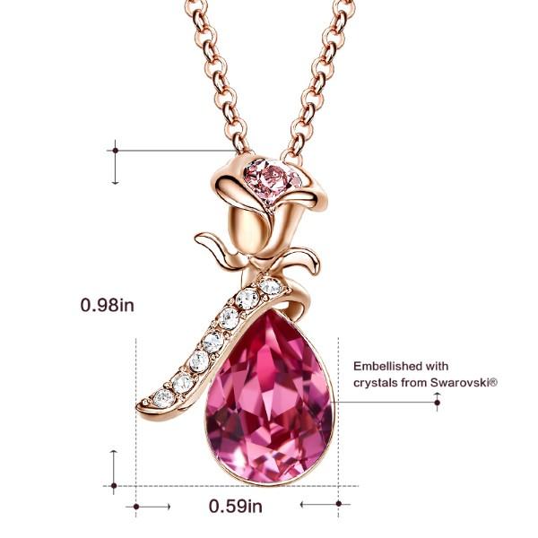 Pink  Elements Teardrop Pear Cut Pav&