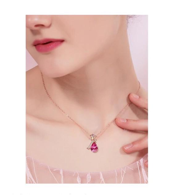 Pink  Elements Teardrop Pear Cut Pav&