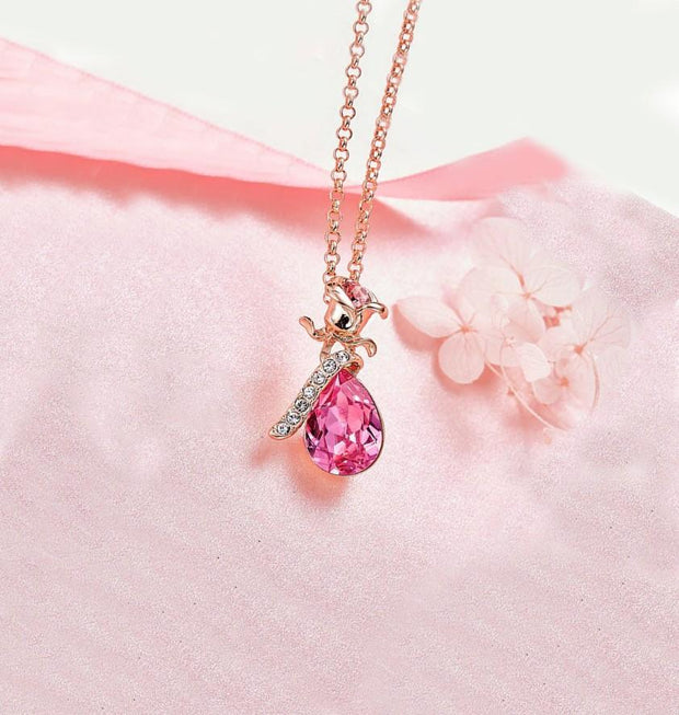 Pink  Elements Teardrop Pear Cut Pav&