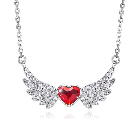 Angel in My Heart Forever Necklace in Rhodium Plating