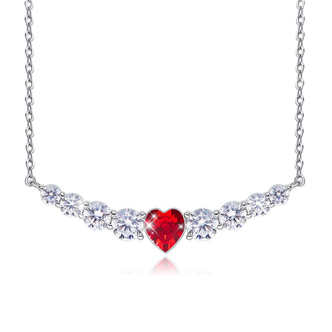 3.00 Cttw Rainbow Aurora Borealis Gemstone Heart Necklace in 18K White Gold (8+ Options)