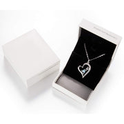 Classic Love Heart Necklace in Rhodium Plating