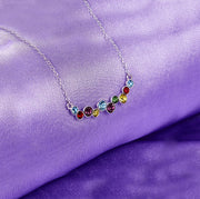 Elements Rainbow of Love Bubble Necklace in 14K White Gold Plating