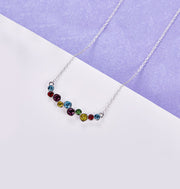 Elements Rainbow of Love Bubble Necklace in 14K White Gold Plating