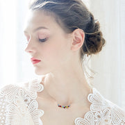 Elements Rainbow of Love Bubble Necklace in 14K White Gold Plating