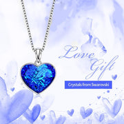 Classic Bermuda blue Heart Necklace ITALY Design  - ALILY