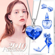 Classic Bermuda blue Heart Necklace ITALY Design  - ALILY