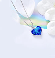 Classic Bermuda blue Heart Necklace ITALY Design  - ALILY