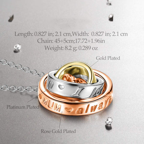 Triple rolling Necklace - I will always Love you MUM ITALY Design  - ALILY