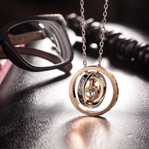 Triple rolling Necklace - I will always Love you MUM ITALY Design  - ALILY