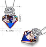 Dark Crystal Diamond Shaped White Pav'e Bud Pendant Necklace