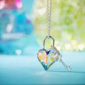3.00 Cttw Rainbow Aurora Borealis Gemstone Heart Necklace in 18K White Gold (8+ Options)