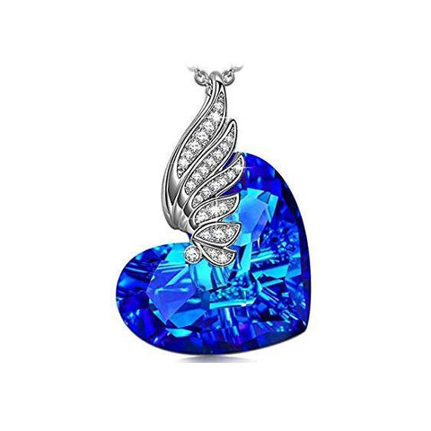 Blue Topaz Wings of my Angel Necklace ITALY Design  - ALILY