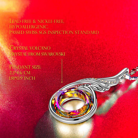 Flaming Phoenix Fire Swirl Necklace ITALY Design  - ALILY