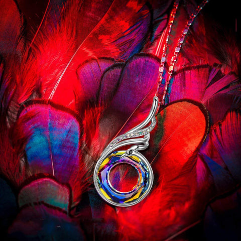 Flaming Phoenix Fire Swirl Necklace ITALY Design  - ALILY