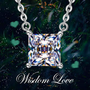 Classic Sqaure Cut Diamond Created Necklace ITALY Design  - ALILY