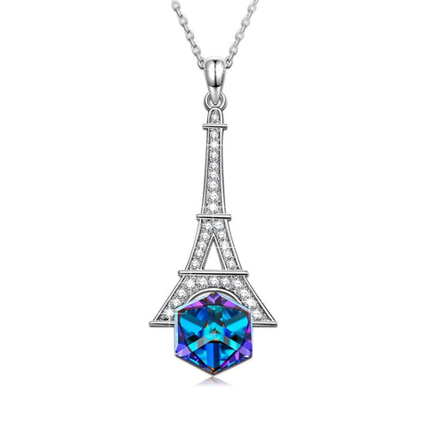 Eiffel Tower Pave Necklace ITALY Design  - ALILY