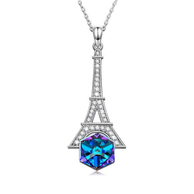 Eiffel Tower Pave Necklace ITALY Design  - ALILY