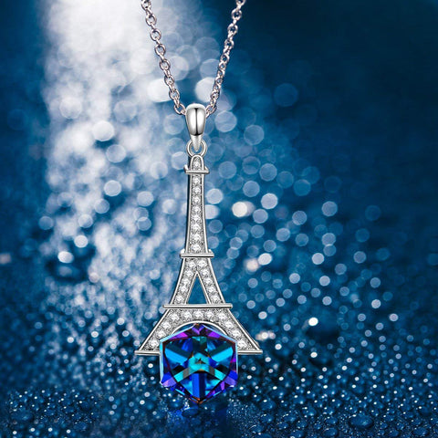 Eiffel Tower Pave Necklace ITALY Design  - ALILY