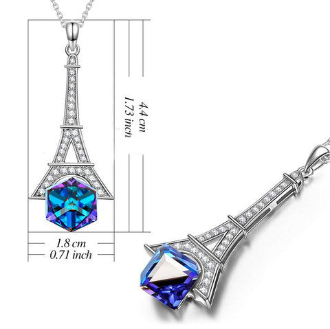 Eiffel Tower Pave Necklace ITALY Design  - ALILY