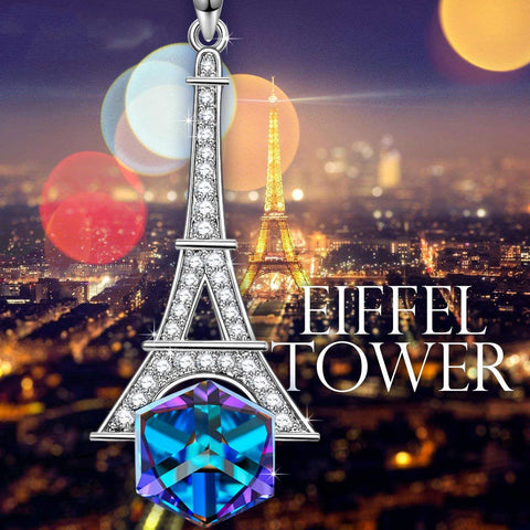 Eiffel Tower Pave Necklace ITALY Design  - ALILY
