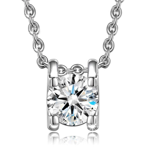 1.00 Ct Diamond Created Necklace ITALY Design  - ALILY