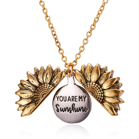Spring is Here Inspired Open Sunflower Pendant Necklace in 14K Gold Plating