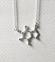 Organic Chemist Hollow Pendant Necklace in Silver Plating
