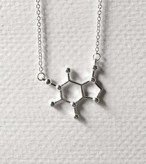 Organic Chemist Hollow Pendant Necklace in Silver Plating