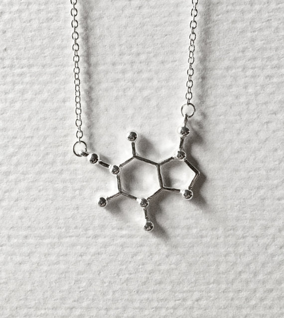 Organic Chemist Hollow Pendant Necklace in Silver Plating