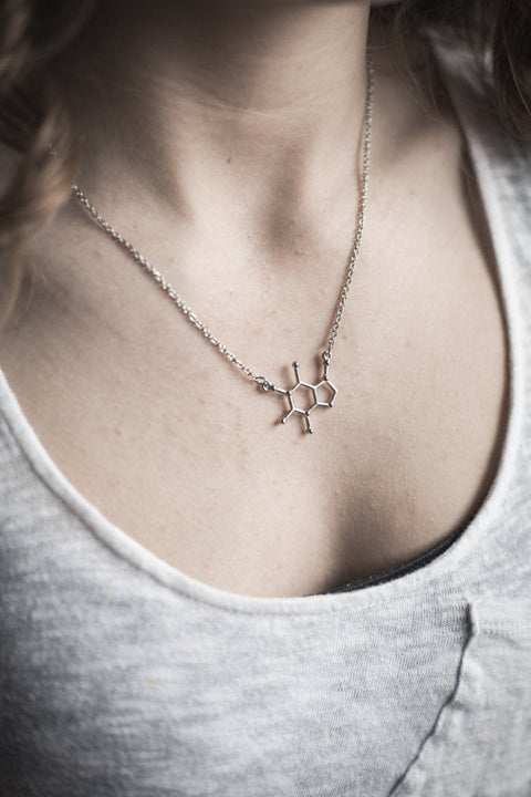 Organic Chemist Hollow Pendant Necklace in Silver Plating