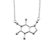 Organic Chemist Hollow Pendant Necklace in Silver Plating