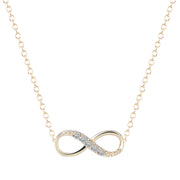 Italian  Pav’e Infinity Necklace in 14K Gold Plating